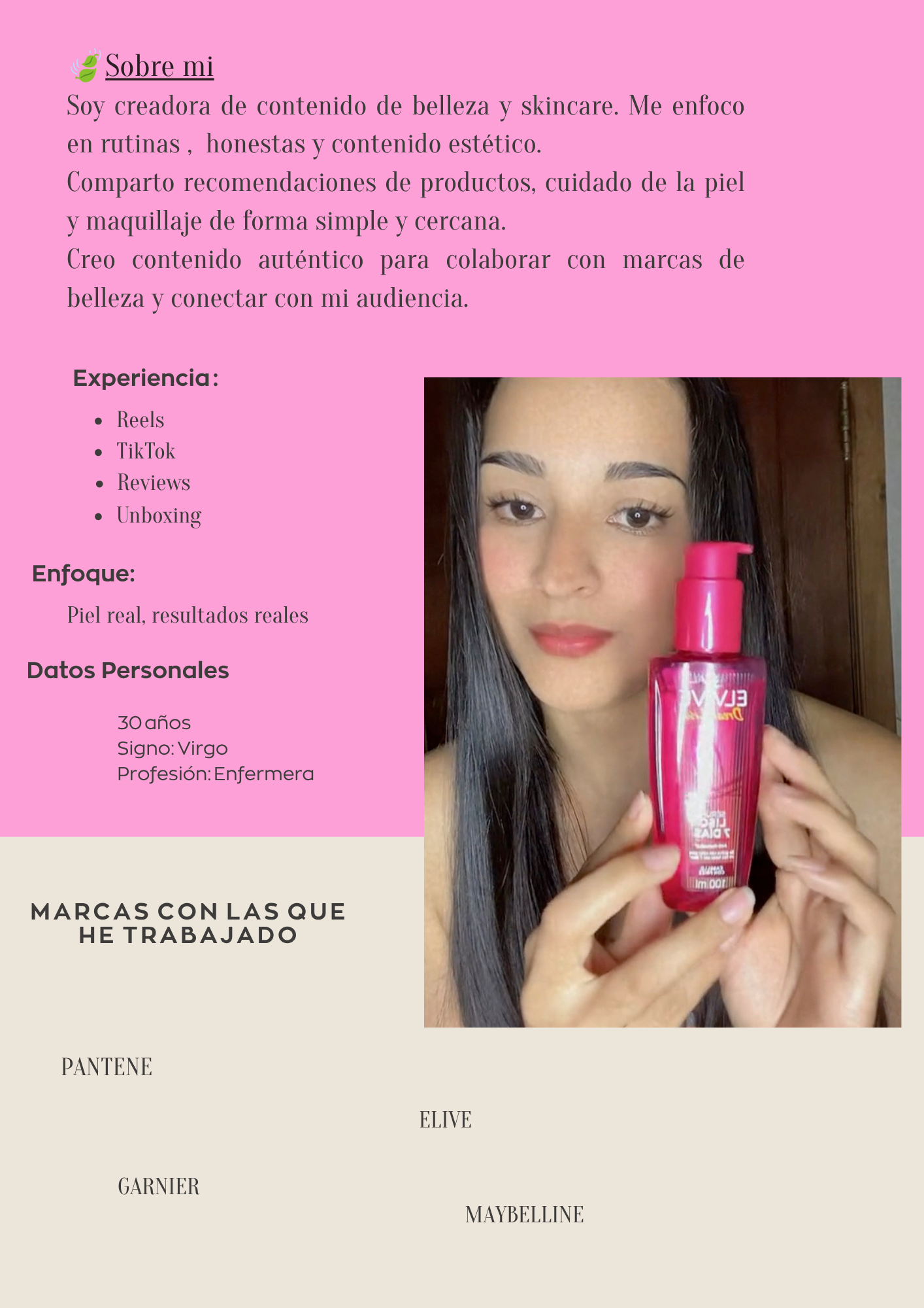 UGC de belleza, skincare y cuidado personal — Beauty Content creator on Vicomma